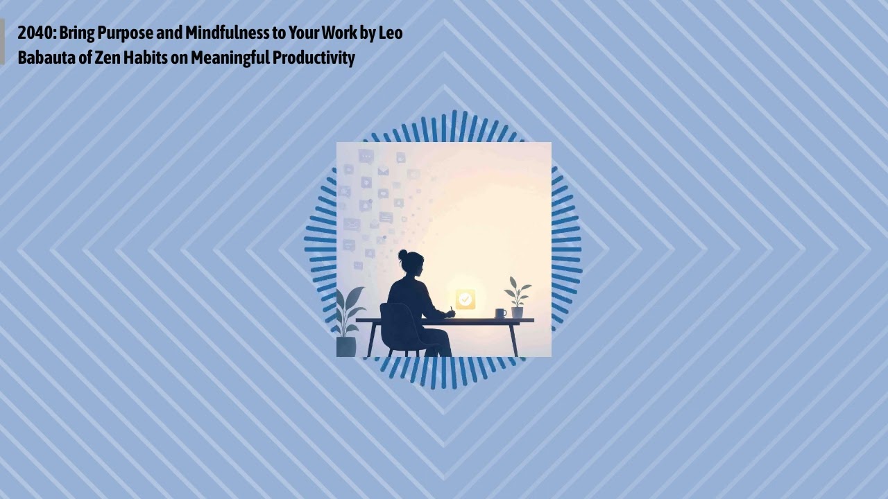 2040: Bring Purpose and Mindfulness to Your Work by Leo Babauta of Zen Habits on Meaningful...