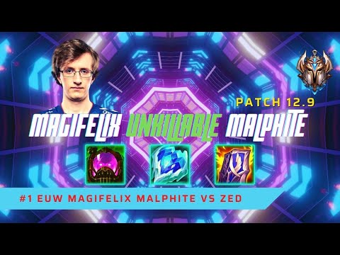 MAGIFELIX UNKILLABLE MALPHITE! - #1 EUW MagiFelix Plays Malphite Mid Lane vs Zed! | LoL Patch 12.9