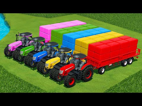 LOAD AND TRANSPORT BALES & CARROTS WITH DEUTZ FAHR TRACTORS - Farming Simulator 22