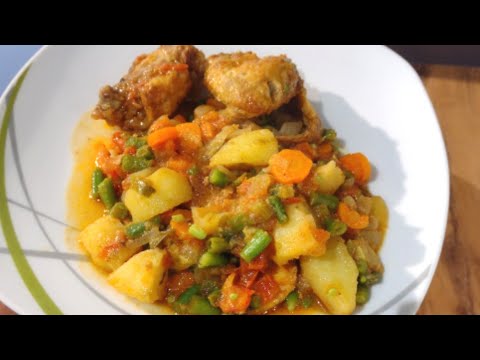 Pommes de terre au poulet et aux legumes