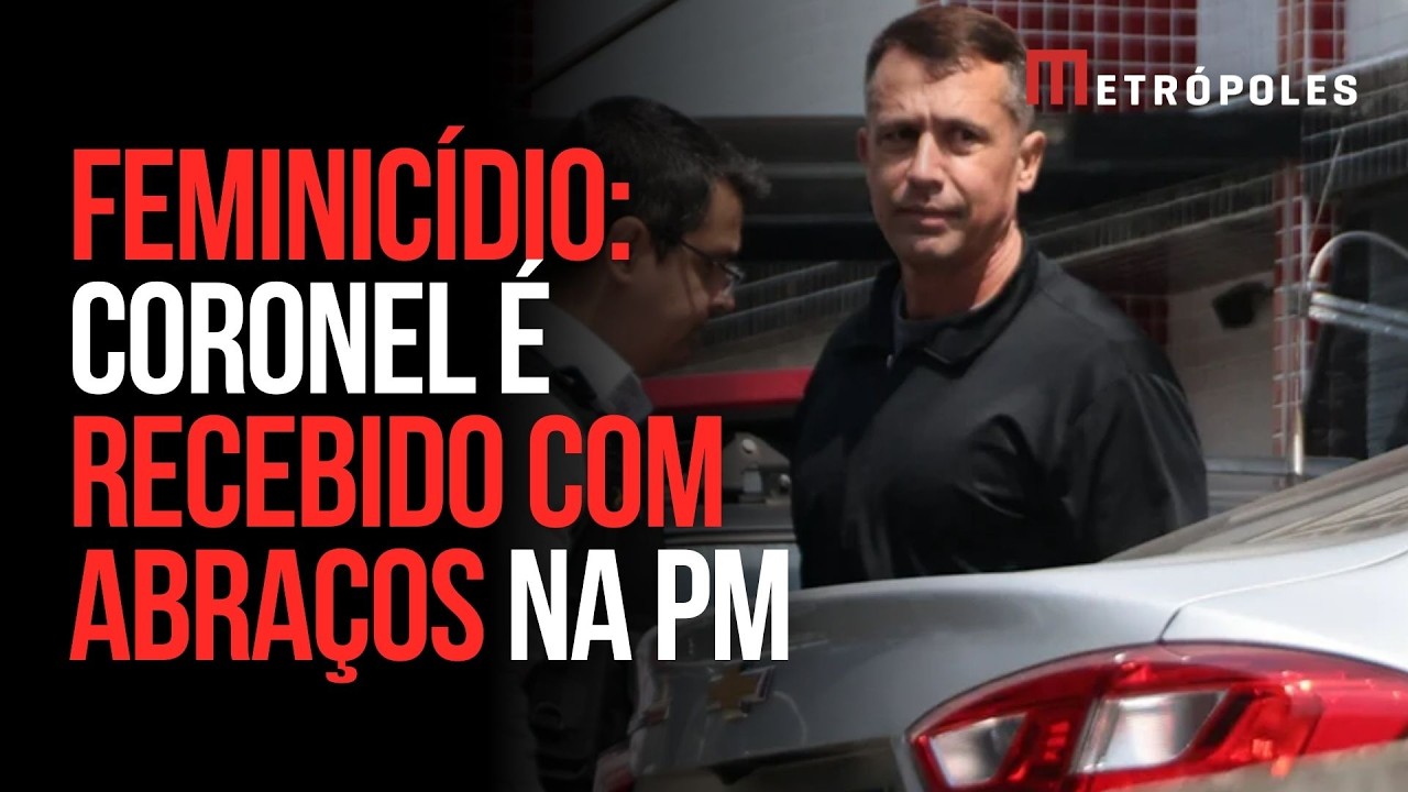 Coronel preso por feminicídio é recebido com abraços em presídio da PM