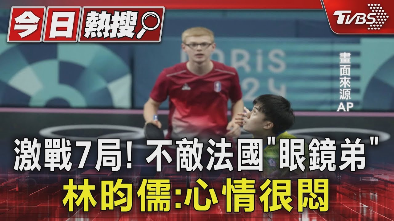 激戰7局!不敵法國「眼鏡弟」林昀儒:心情很悶