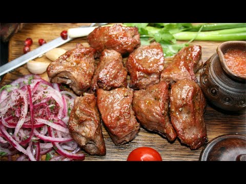 Shashlik Recipe in a Kefir Marinade|Pork|Russian Style|Eggplant salad appetizer