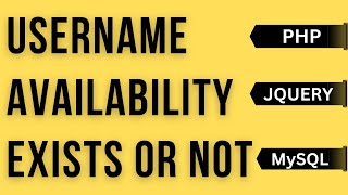 PHP | Check If Username Already Exists In MySQL (phpMyAdmin 4.5.1)