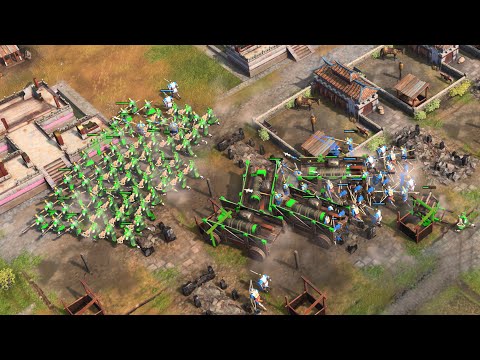 Age of Empires 4 - 4v4 EPIC SIEGE IN THE PIT | Multiplayer Gameplay
