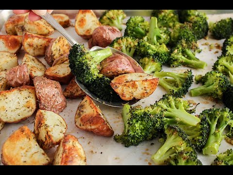 Oven Roasted potatoes and broccoli