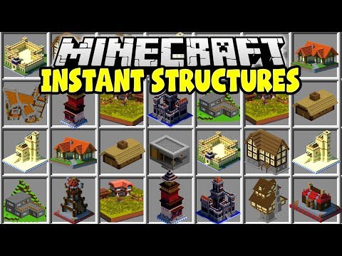 Minecraft INSTANT STRUCTURES MOD | INSANTLY CREATE HUGE MINECRAFT HOUSES!!