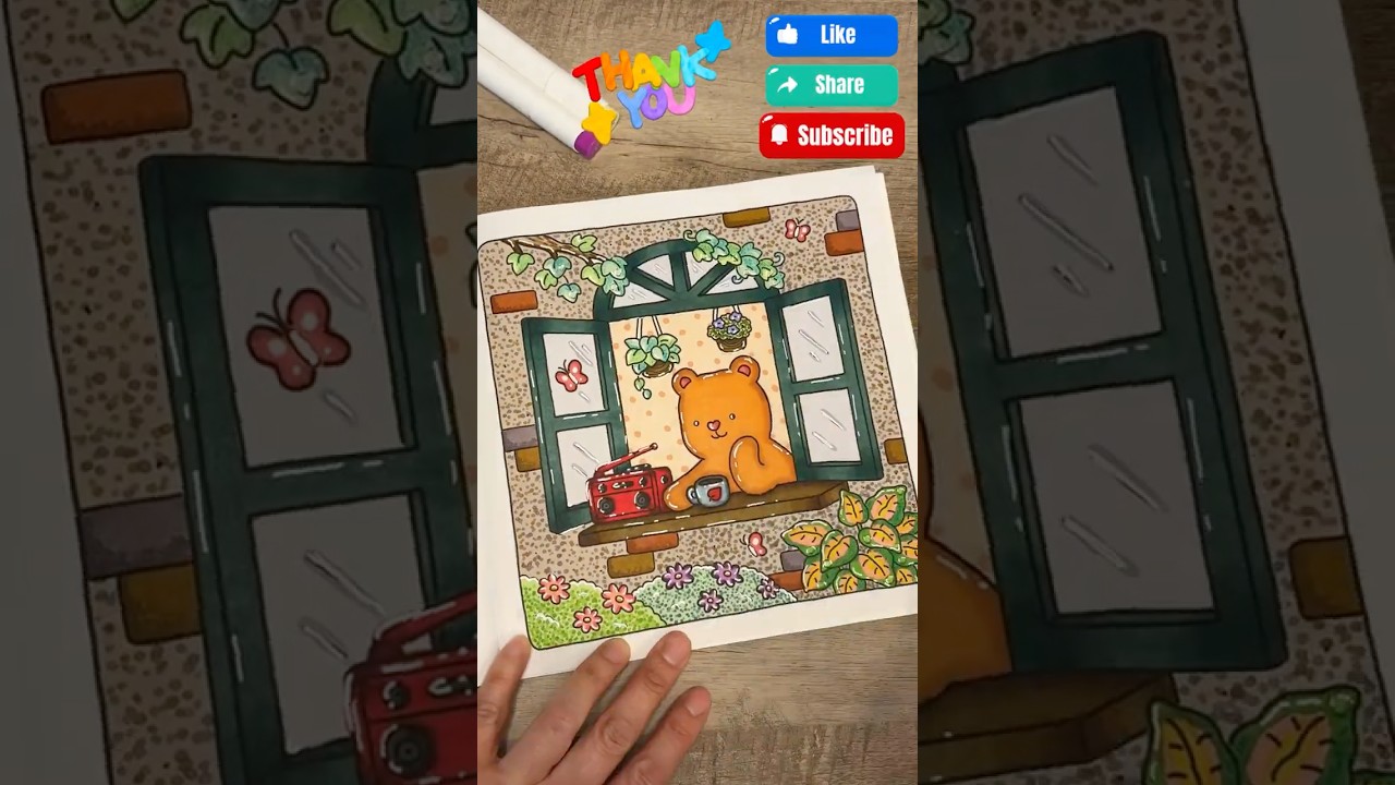 Fuzzy Hygge Coloring Page Using Ohuhu Alcohol Markers #adultcoloring #artsupplies #drawing