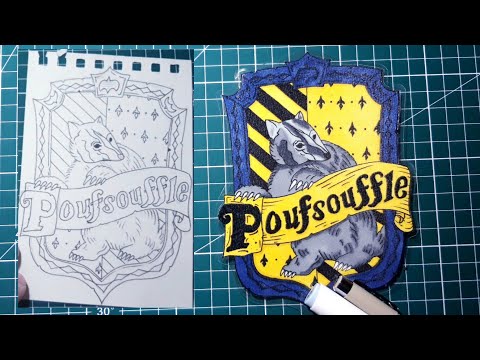 ✏ Comment dessiner le blason Poufsouffle de poudlard (dessin Harry Potter) ✏