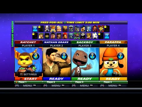 PlayStation All-Stars Battle Royale PS3 4-Player Co-Op Gameplay
