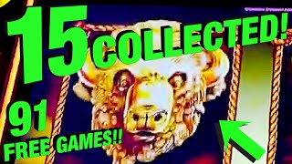 15 GOLD HEADS!! 🦬 91 FREE GAMES! BIG JACKPOT! Buffalo Gold #CASINO #LASVEGAS #SLOT