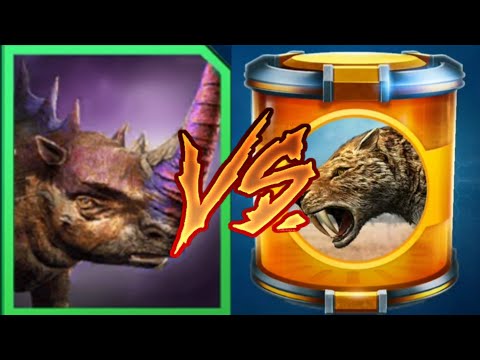 MONOLORHINO VS SMILODON MAX LEVEL 30 !! EPIC BATTLES in Jurassic World Alive