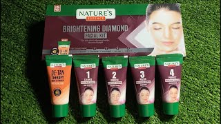 #NaturesDetan || Nature's Essence Brightening Diamond Facial Kit || De-Tan Therapy || @KaurSheeba