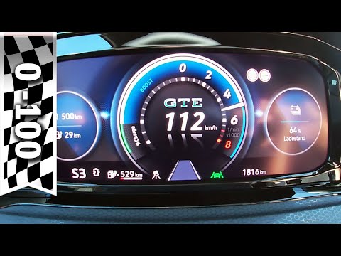 VW Golf 8 GTE 2021: 0-100 km/h (Elektrisch & Hybrid), Sound / Acceleration 0-60 mph