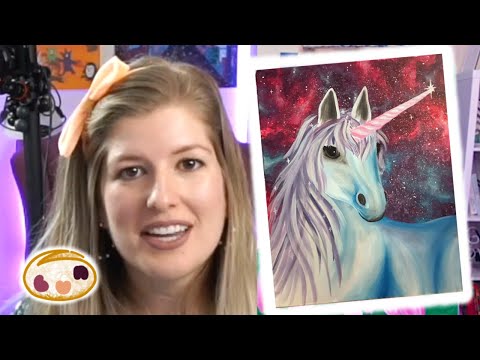 Learn to Paint 'Galaxy Unicorn'! Step by Step Acrylic Painting Tutorial by erinbunpaints