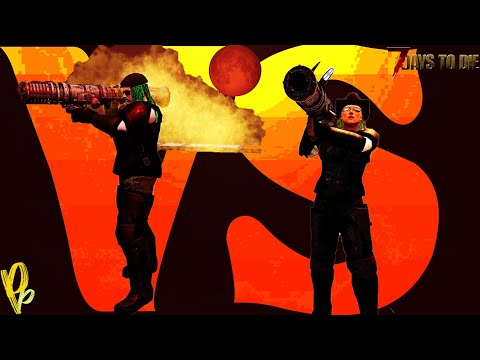 BLOOD MOON DUEL- Two Competing Horde Bases Versus ROCKETS and Zombies! | 7 Days to Die A20