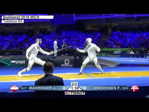 2019 242 T64 02 M E Individual Budapest HUN WCH YELLOW MAHRINGER AUT vs JORGENSEN DEN