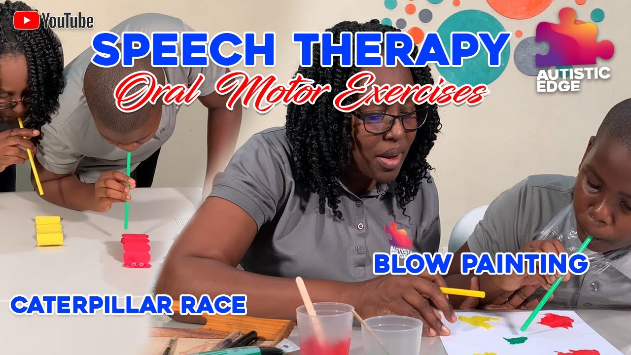 Speech Therapy: Blow Painting & Caterpillar Race | Autistic Edge | Terry-Ann Alleyne