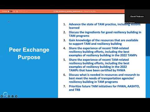 TAM Webinar 60 - TAM and Resilience Building: Takeaways from the TAM Peer Exchange