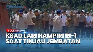 Prabowo Tinjau Jembatan Bailey yang Disabotase, KSAD Maruli Tiba-tiba Lari Menghampiri RI 1