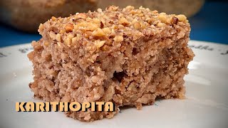Karithopita (Greek Walnut Cake - Vegan, Gluten Free)