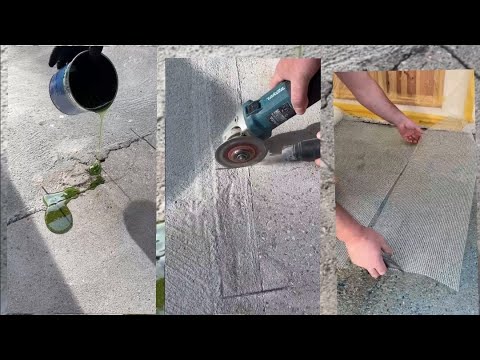 Risse im Estrich raparieren / Risse im Boden verharzen / Riss im Boden sanieren mit Glasfasergewebe