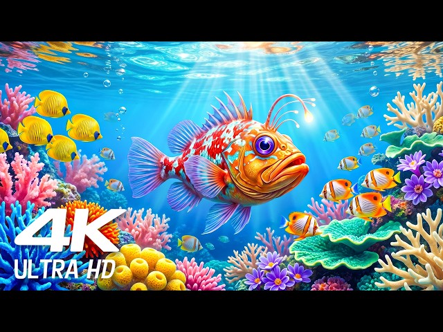 Sea Animals Relaxing Music  -  Coral Reef Fish 4k VIDEO (ULTRA HD) for Sleep SDDEFAULT Thumbnail