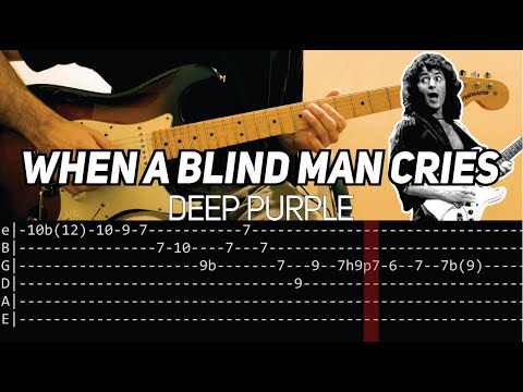 Deep Purple - When a Blind Man Cries solos (Guitar lesson with TAB)