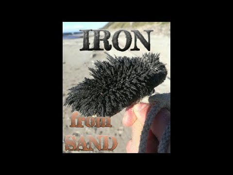 Collecting Iron Sand with a magnet - Getting Raw Iron Ore from beach sand using a powerful Magnet