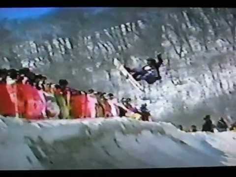 Shaun Palmer vs. Jeff Brushie in Japan halfpipe snowboard contest New Kids on the Twock VHS-1990