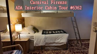 Carnival Firenze ADA Inside Cabin Tour #6362