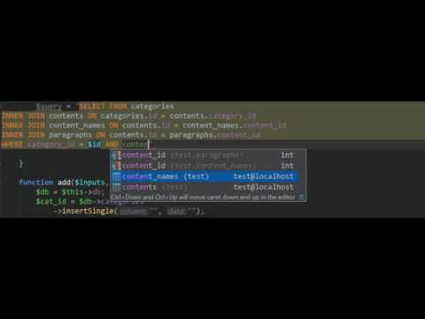 SQL in phpstorm - amazing auto suggestion