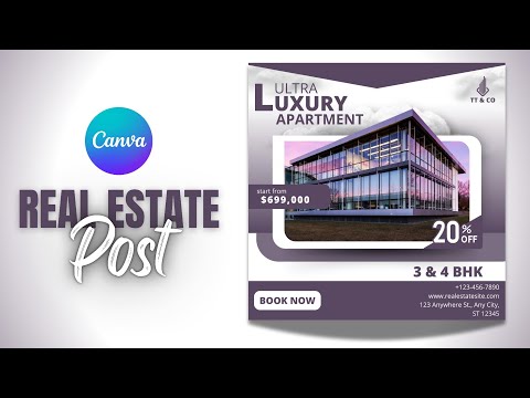 Real Estate Post Design using Canva Real Estate Banner