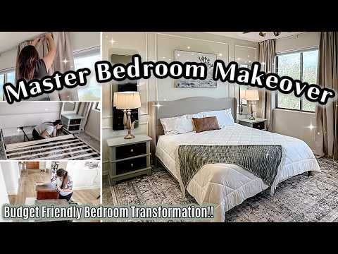MASTER BEDROOM TRANSFORMATION on a BUDGET!! DIY Wall Molding + Interior Design Tips