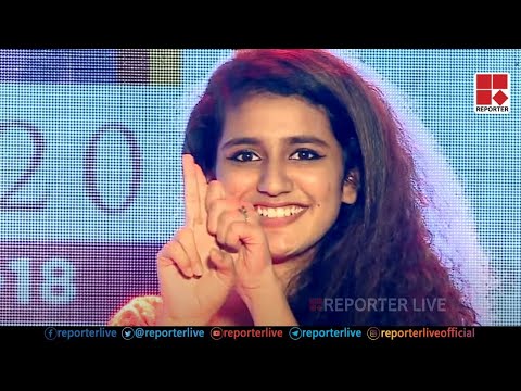 Priya Prakash Varrier's Flying Kiss and wink Live on stage