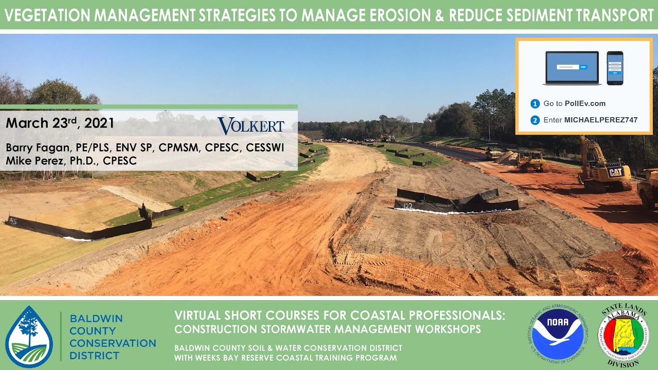 Vegetation Management Strategies to Manage Erosion and Reduce Sediment Transport