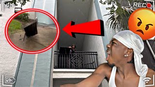 I THREW MY BOYFRIENDS TV OFF THE BALCONY!! 😳😱