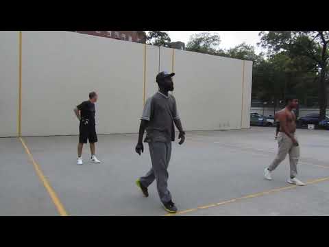 Hoover Park - Mike & Syed vs Jeff & Malo - Doubles Game #1 Filmed By Handball Social - 10.14.2025