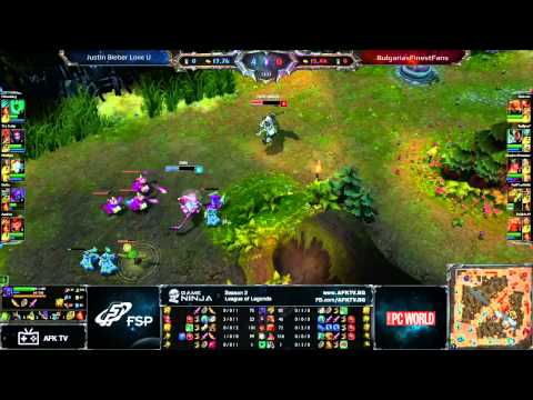 Game Ninja: LoL 5vs5 Justin Bieber Love U vs Bulgaria's Finest Fans