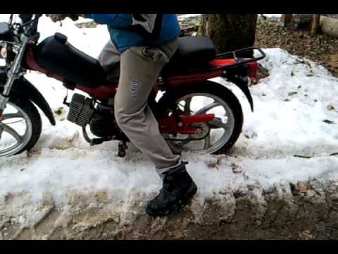 My cousin on APN 6S moped - snow