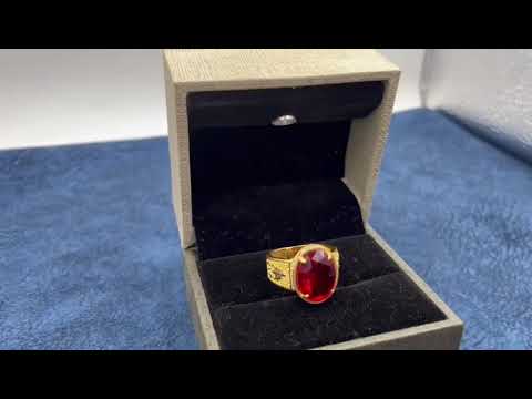 Radhe imitation red(stone) a-453 gold plating red diamond me...