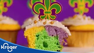 How to Make Mardi Gras Cupcakes with Bourbon Icing | Kroger Recipes | Kroger