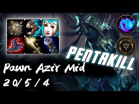KT Pawn Challenger Azir Mid vs Twisted Fate | Pentakill | Korea High Elo Replays