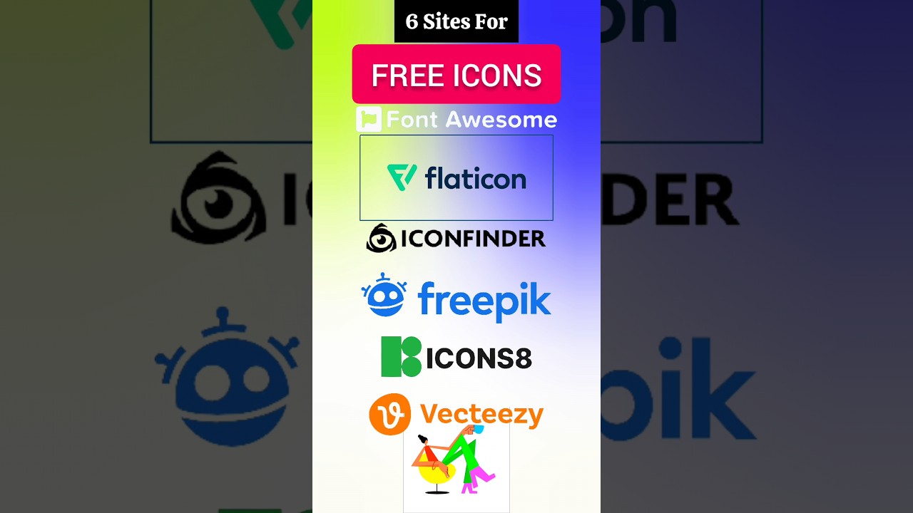 8 websites for FREE ICONS #ai #designer #contentcreator