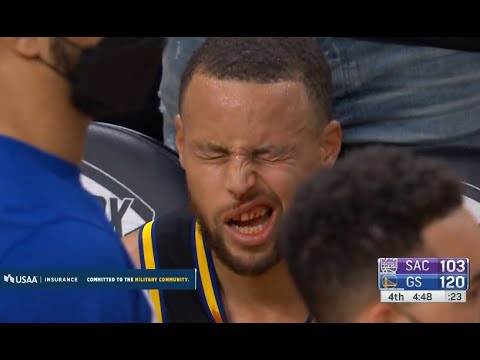 Steph Curry Hit In The Face and gets a Nose Bleed!😱