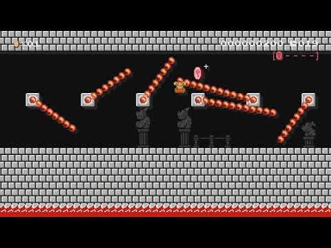 [ファイヤーバの城]でダッシュでピンクコインを5枚集めよう。 by みこ - Super Mario Maker - No Commentary 1bs
