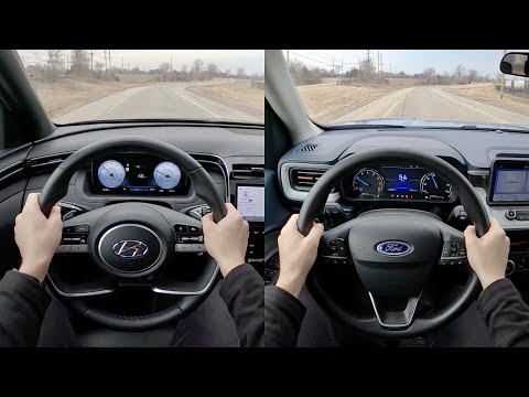 2022 Ford Maverick AWD XLT vs. Hyundai Santa Cruz 2.5T Limited - POV Comparison