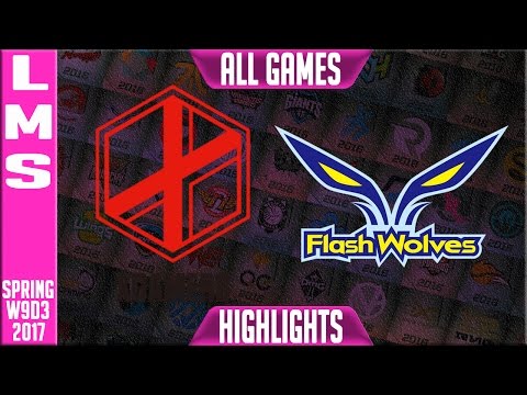 Flash Wolves vs eXtreme Gamers Highlights All Games - LMS W9D3 Spring 2017 FW vs XG All games