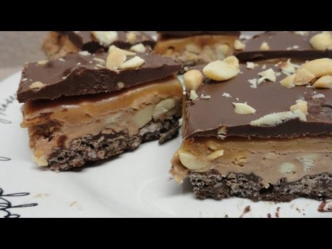 Four Layer Nougat Bars (peanut butter, caramel, chocolate!) Recipe - No Bake