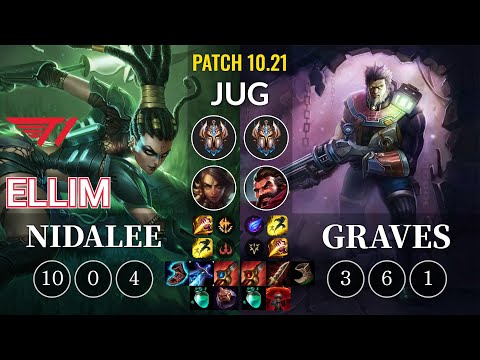 T1 Ellim Nidalee vs Graves Jungle - KR Patch 10.21